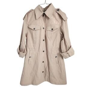 Nanette Lepore Tan Trench Coat Womens Size Medium M